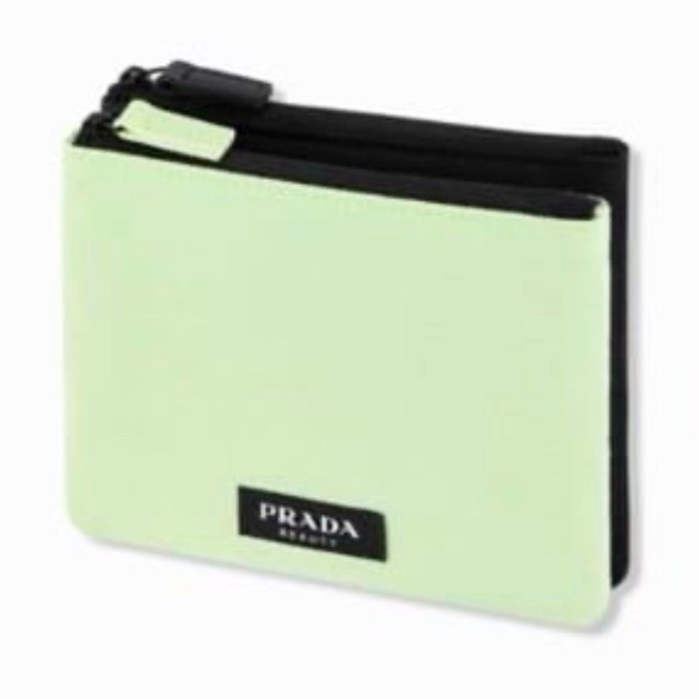 Prada BeautyMint Green and Black Pouch Double Pouch